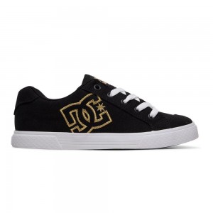 DC Shoes Chelsea Naisten Skeittikengät Mustat Kultaiset | TGNX-82106