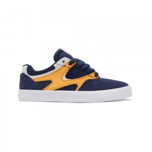 DC Shoes Kalis Vulc Miesten Skeittikengät Laivastonsininen Oranssi | SZMJ-50892