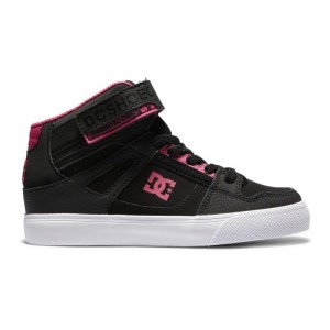 DC Shoes Pure Lasten Skeittikengät Mustat Pinkki | DAPV-65487