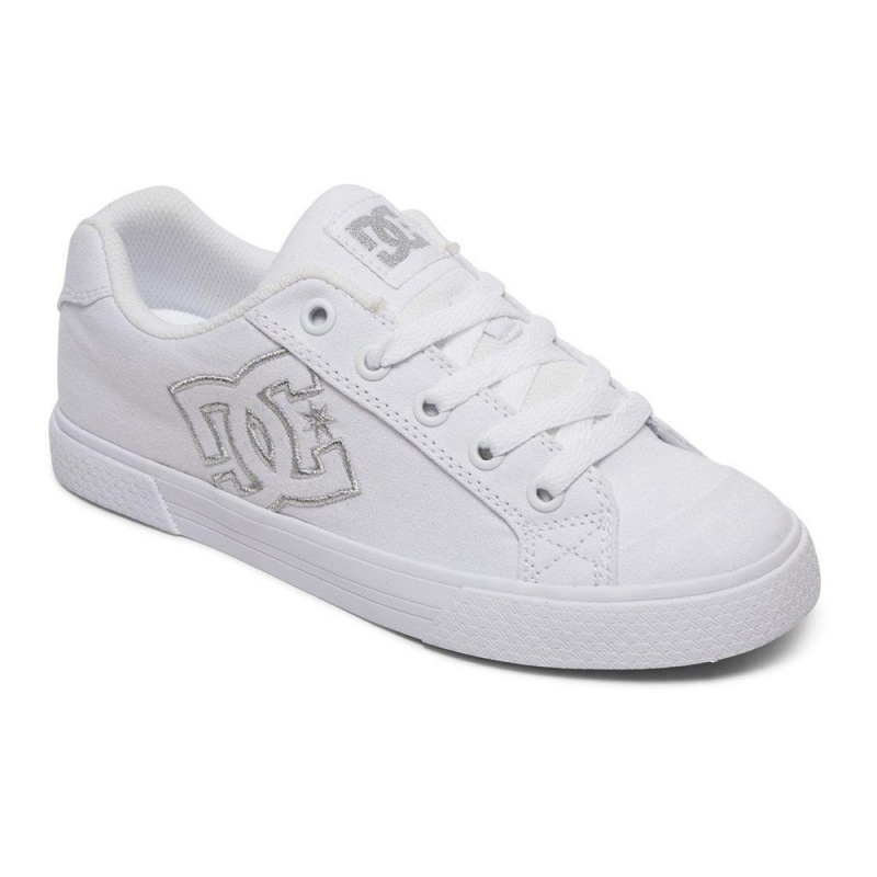 DC Shoes Chelsea Naisten Skeittikengät Valkoinen Hopea | FETO-45612