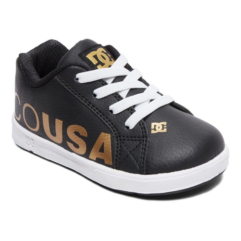 DC Shoes Court Graffik Lasten Skeittikengät Mustat Kultaiset | TRAJ-74205