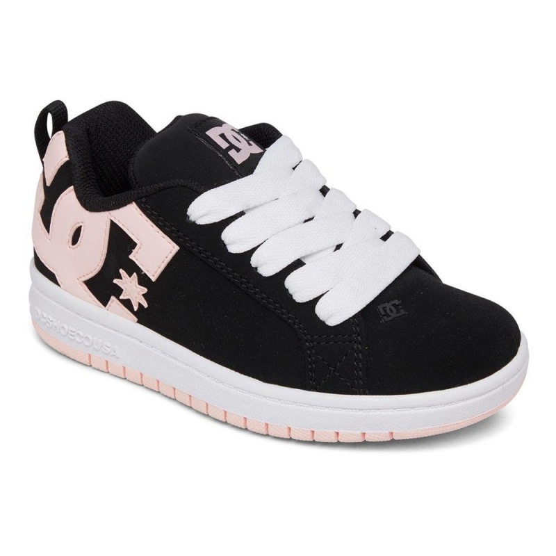 DC Shoes Court Graffik Lasten Skeittikengät Mustat Vaaleanpinkki | TMGS-21679