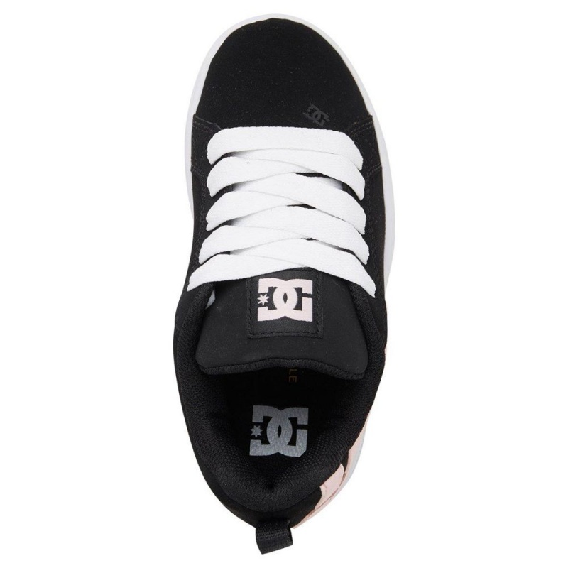 DC Shoes Court Graffik Lasten Skeittikengät Mustat Vaaleanpinkki | TMGS-21679