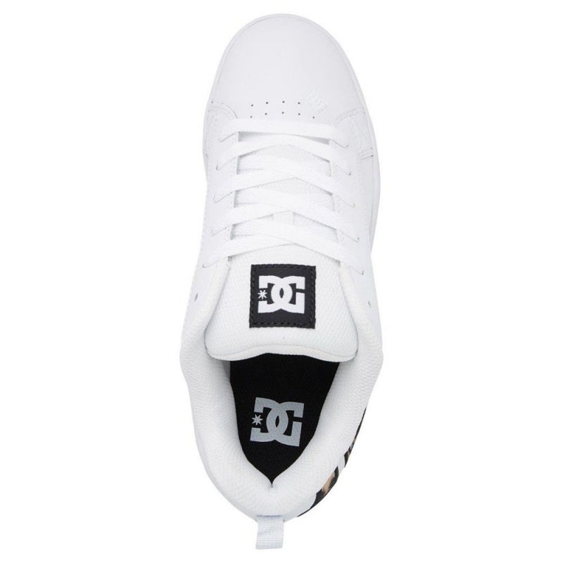 DC Shoes Court Graffik Naisten Skeittikengät Valkoinen Leopardi | RULY-72419