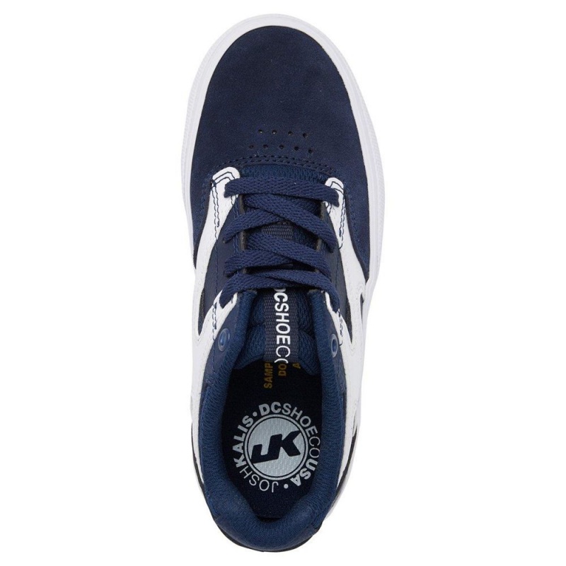 DC Shoes Kalis Vulc Lasten Skeittikengät Laivastonsininen Valkoinen | BGLJ-93175