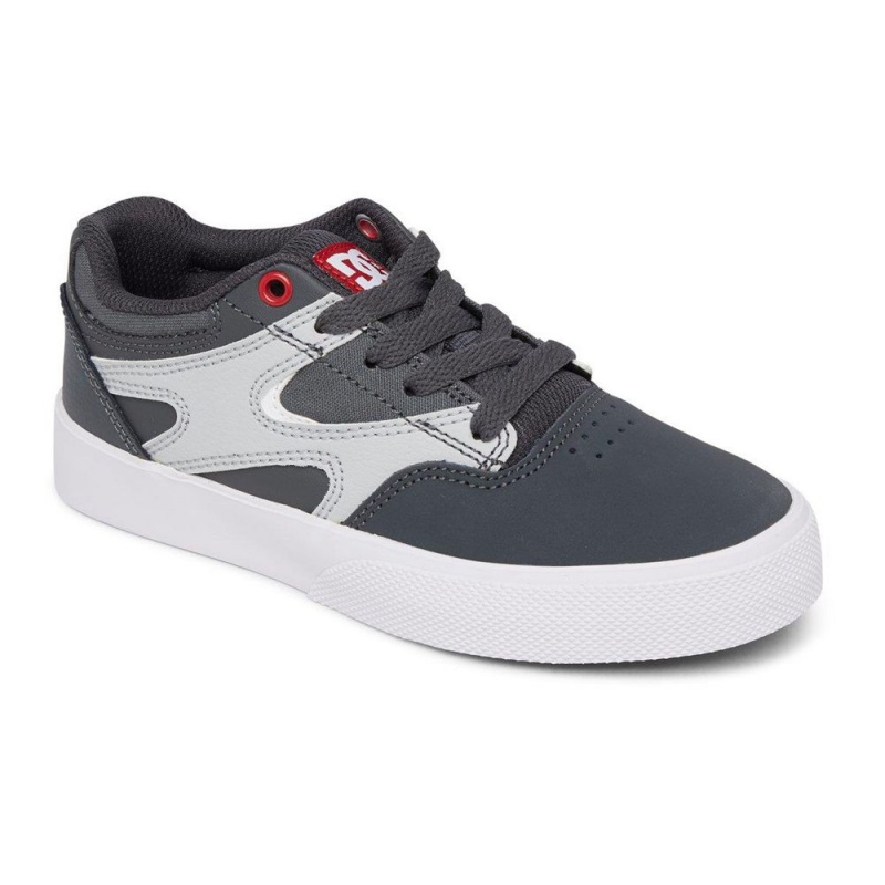 DC Shoes Kalis Vulc Lasten Skeittikengät Harmaat Punainen | SVKI-04359