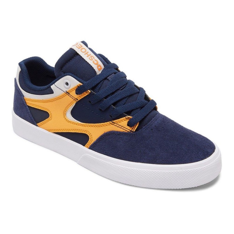 DC Shoes Kalis Vulc Miesten Skeittikengät Laivastonsininen Oranssi | SZMJ-50892