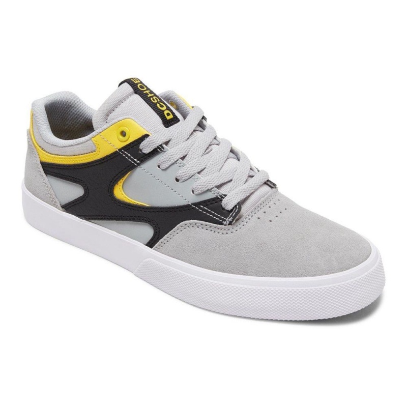 DC Shoes Kalis Vulc Miesten Skeittikengät Harmaat Keltainen | IELG-26754