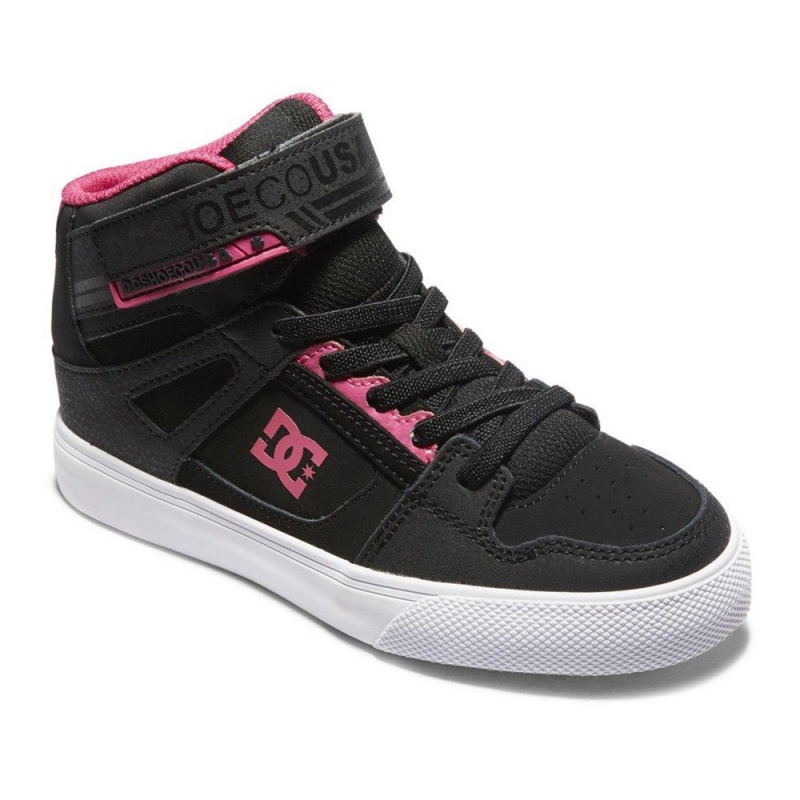 DC Shoes Pure Lasten Skeittikengät Mustat Pinkki | DAPV-65487