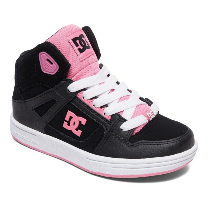 DC Shoes Pure Lasten Skeittikengät Mustat Pinkki | HGSP-48910