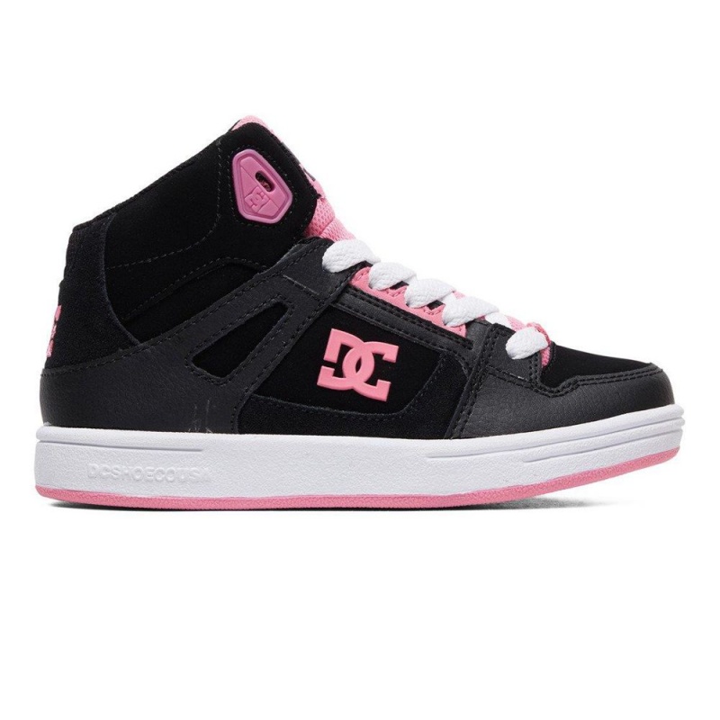 DC Shoes Pure Lasten Skeittikengät Mustat Pinkki | HGSP-48910