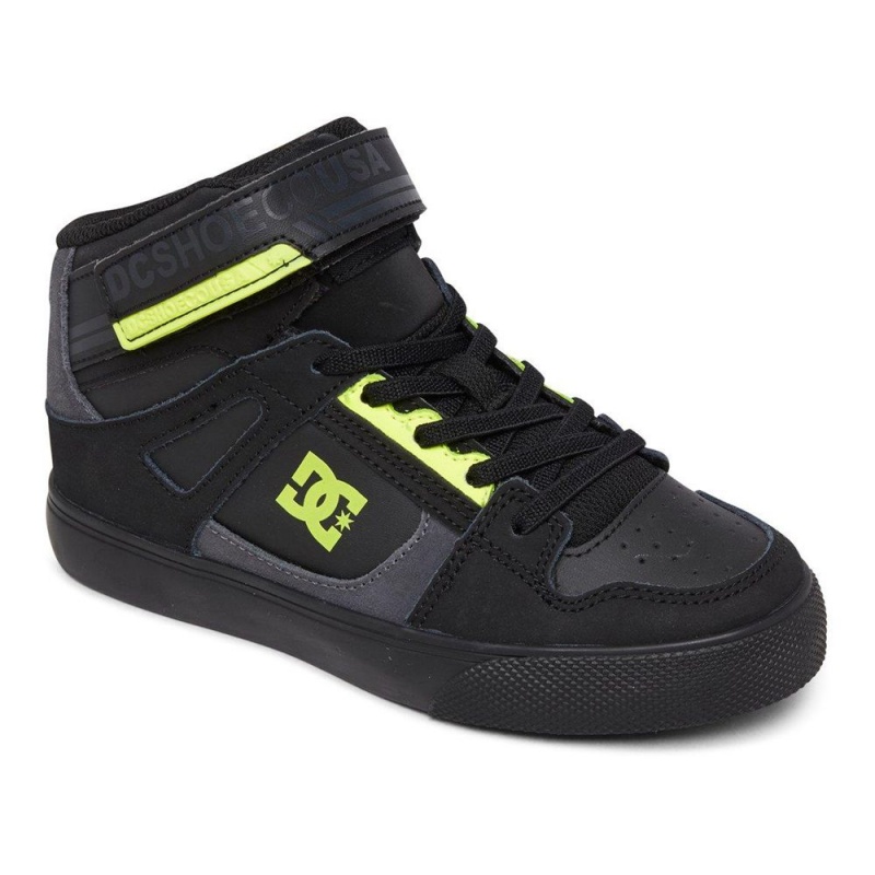 DC Shoes Pure Lasten Skeittikengät Mustat Keltainen | FYWT-35724