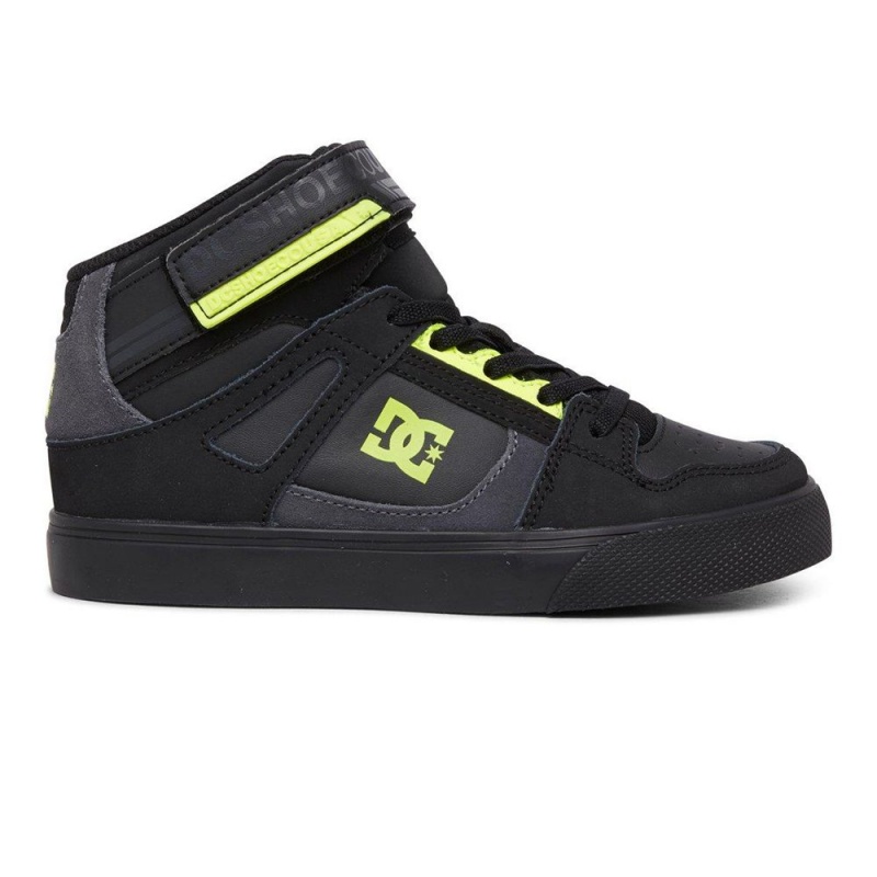 DC Shoes Pure Lasten Skeittikengät Mustat Keltainen | FYWT-35724