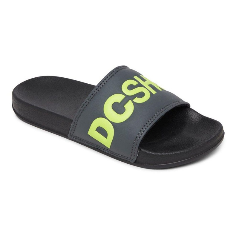 DC Shoes Slides Lasten Sandaalit Harmaat Keltainen | PICB-26714