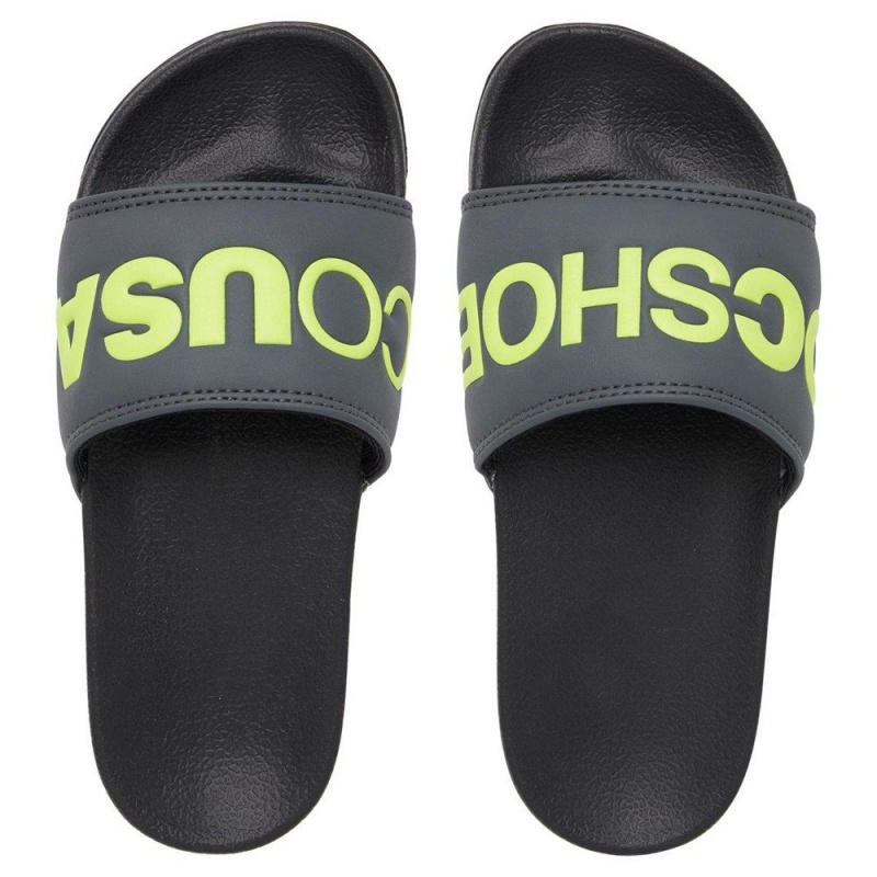 DC Shoes Slides Lasten Sandaalit Harmaat Keltainen | PICB-26714