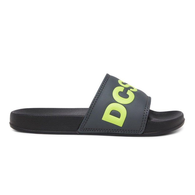 DC Shoes Slides Lasten Sandaalit Harmaat Keltainen | PICB-26714