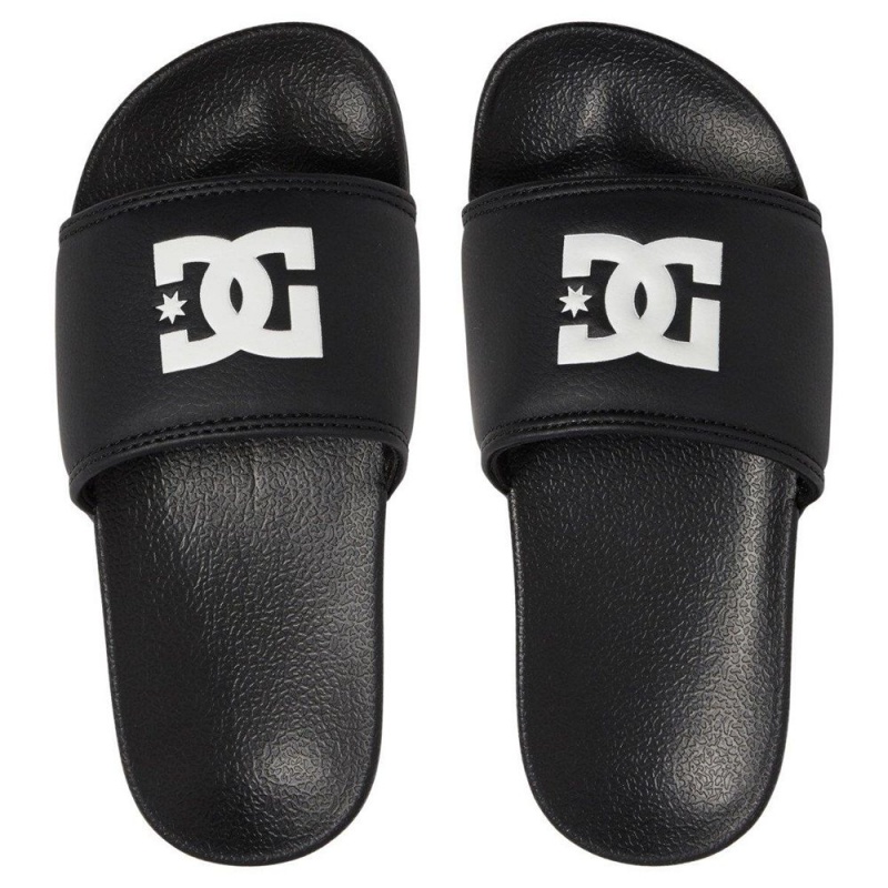 DC Shoes Slides Lasten Sandaalit Mustat Valkoinen | KLGH-61390