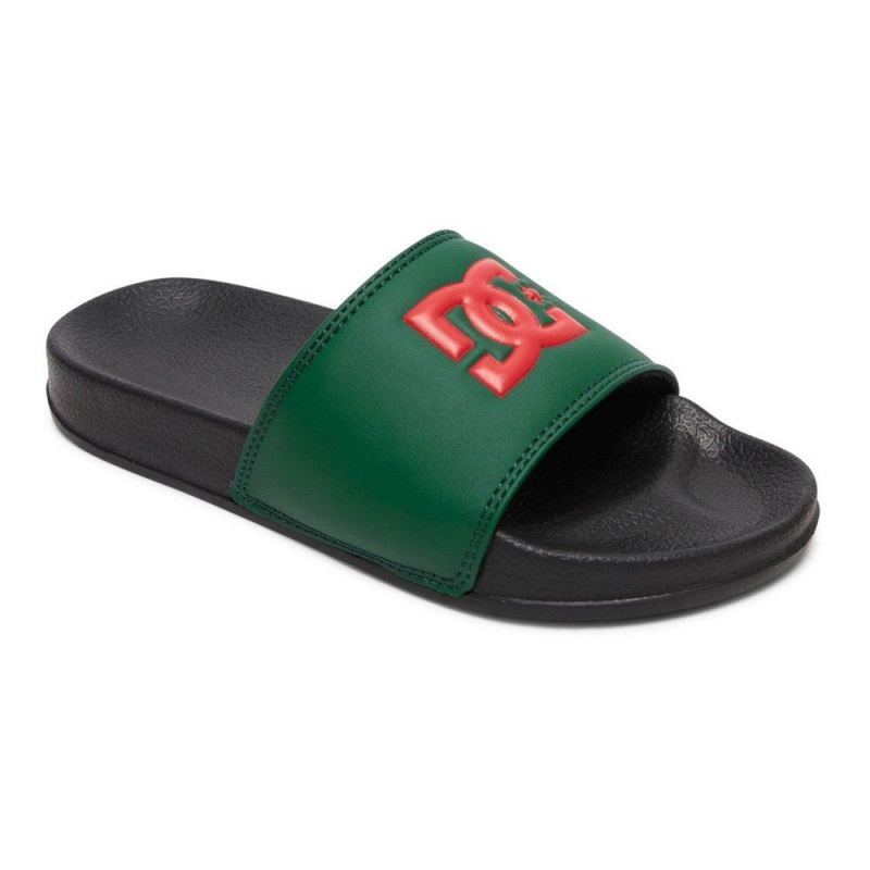 DC Shoes Slides Lasten Sandaalit Vihreä Punainen | LFDA-67204