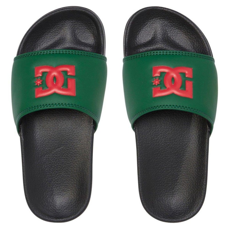 DC Shoes Slides Lasten Sandaalit Vihreä Punainen | LFDA-67204