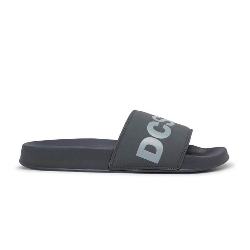 DC Shoes Slides Miesten Sandaalit Harmaat Punainen | WYLU-21063