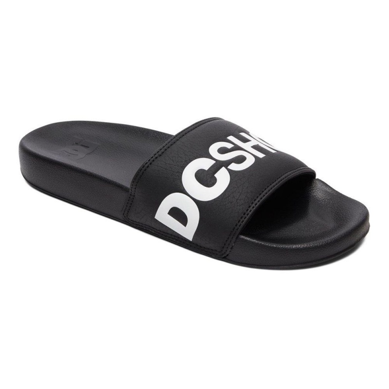 DC Shoes Slides Miesten Sandaalit Mustat Valkoinen | KVFB-59218