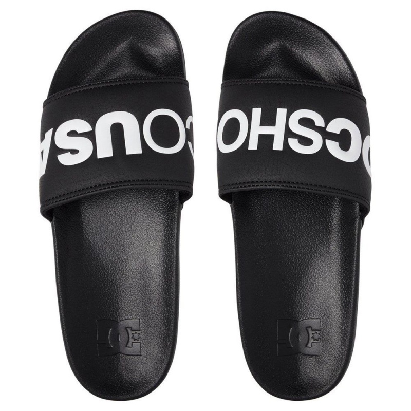 DC Shoes Slides Miesten Sandaalit Mustat Valkoinen | KVFB-59218