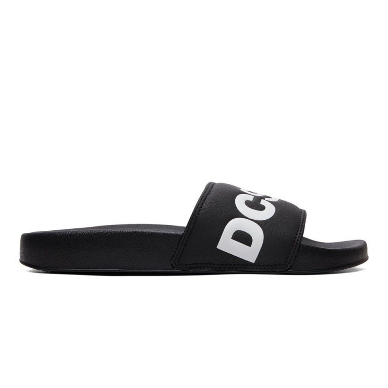 DC Shoes Slides Miesten Sandaalit Mustat Valkoinen | KVFB-59218