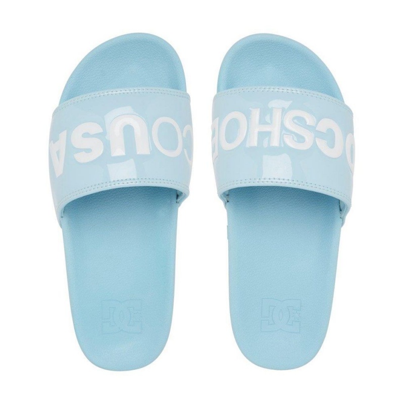 DC Shoes Slides Naisten Sandaalit Sininen Valkoinen | SPUK-95781