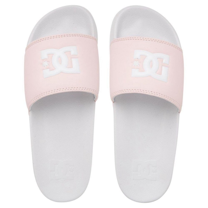 DC Shoes Slides Naisten Sandaalit Valkoinen Pinkki | TXUO-87230